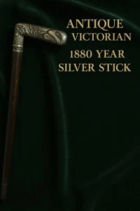 Antiker Gehstockstockstock Silber 900, handgeschnitzter Griff, 90 cm, um 1880-1910 - Bild 1 von 18