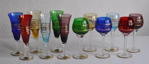 Original Toscana Italia copas hechas a mano copas de vino copas de champán romanas oro colorido - Imagen 1 de 22