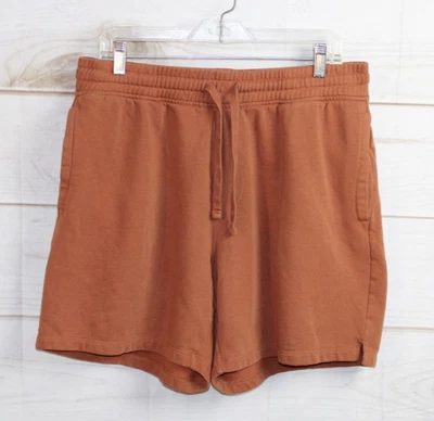 Pantalones Cortos de Vellón Cintura Elástica PullOn Old Navy Para Hombre ~ Terracota/Calabaza ~ Talla: L Foto 1 de 4