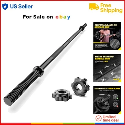 Barra de levantamiento de pesas aleación de acero 57 pulgadas de capacidad gimnasio en casa entrenamiento de fuerza Foto 1 de 4