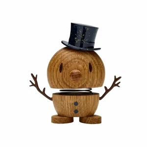 Hoptimist Small Snowman Oak wiggle figure decoration snowman wood - Picture 1 of 2