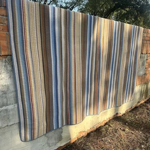 Stripe Quilt Queen/ king Blue See Description And Pic 4 - Picture 1 of 7