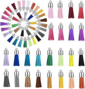 150 Stck. Schlüsselanhänger Quasten Leder Quaste Großpackung zum Selbermachen Schlüsselanhänger Charms Schmuck Ma - Bild 1 von 12