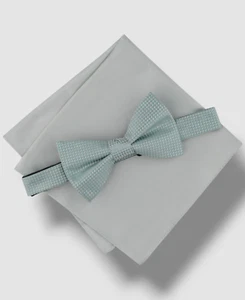 Alfani Men's Green Pre-Tied Bow Tie Walley Stripe Pocket Square Set - Picture 1 of 1