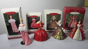 Lot Holiday Barbie  #1  #4  #5 + Barbie Onament  #3  Enchanted Evening  Hallmark - Picture 1 of 7