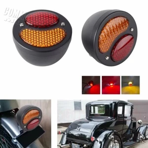 For Harley Cafe Racer Ford Model A Taillights w/ Brake Running Turn Lights Pair - Picture 1 of 4