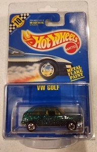 Hot Wheels RARO 1990 #183 VW Golf en escama de metal verde pesado brilla en buen estado - Imagen 1 de 4
