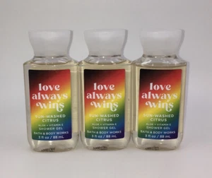 (3) Bath & Body Works LOVE ALWAYS WINS Sun-Washed Citrus Travel Shower Gel 3 Oz - Picture 1 of 1