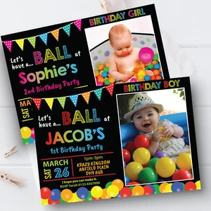 Personalisierte Foto Geburtstag Party Einladungen Softplay Hüpfburg Einladungen x10 - Bild 1 von 3