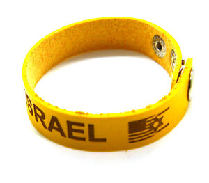 I STAND WITH ISRAEL Leather engrave bracelet 8.5" - 7.5"  Support for Israel