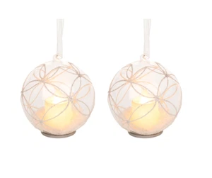 Remolinos Vela Navidad Bola Vidrio LED Brillo Colgante Decoración Festiva - Imagen 1 de 2