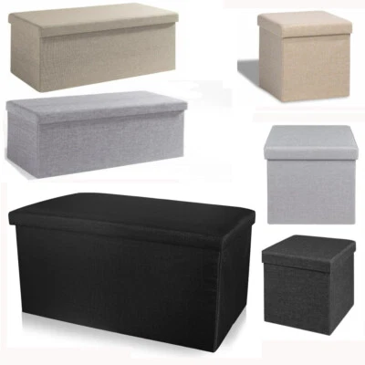 Faltbare Sitzbank mit Staufach Sitztruhe Aufbewahrungsbox Sitzhocker mit Deckel - Bild 1 von 4