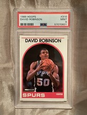 1989-90 NBA Hoops David Robinson Rookie Card RC #310 S. Antonio Spurs PSA 9 Mint