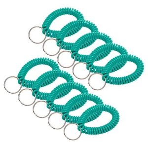 2” Diameter Spiral Wrist Coil with Steel Key Ring Flexible Wrist Band Key Cha... - Picture 1 of 4