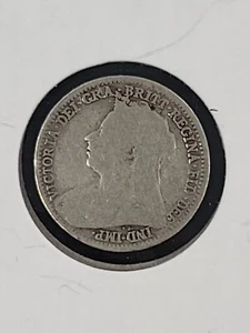 1900 Great Britain Silver 3 Pence - Queen Victoria  - Picture 1 of 2