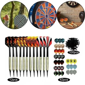 Profi Softdart-Set: 12 Pfeile (18g) mit 42 Flights und 100 Ersatzspitzen - Bild 1 von 10
