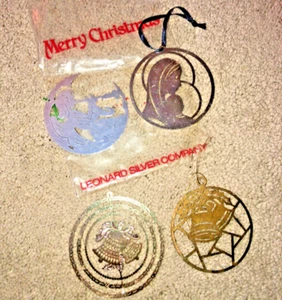 LOTE de adornos navideños Leonard Silver Company (4) vintage - Imagen 1 de 9