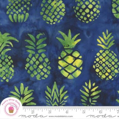 BEACHY BATIKS 4362 27 Blue Navy  PINEAPPLES MODA BATIKS Quilt Fabric - Image 1 of 4