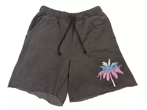🌴NWOT Victoria's Secret PINK Tropical Logo Fleece Shorts-Charcoal Gray-Size XS - Picture 1 of 4