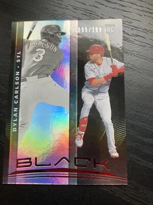 2021 Dylan Carlson Chronicles Black - Red 95/199 RC  St. Louis Cardinals - Image 1 of 2