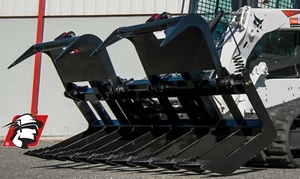 Dual Cylinder Grapple Bucket for Bobcat Machines 84" Wide Heavy Duty - Picture 1 of 10