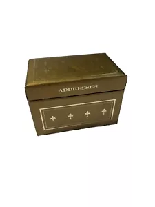 Vintage Address Box W/ Lid Paper Material Unbranded Gold - Picture 1 of 8
