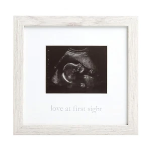 Kate & Milo Rustic Sonogram Picture Frame, Love at First Sight Gender-Neutral Ba - Picture 1 of 12
