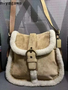 Autumn Winter Lamb Fur Bag Women's Bag Fashion Suede Plush Crossbody Bag - Picture 1 of 9