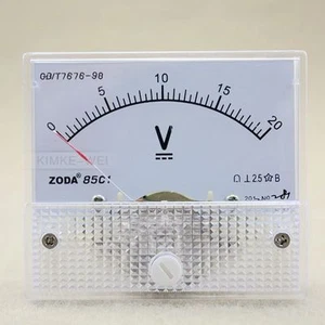 DC 0-20V Analog Volt Voltage Panel Meter Voltmeter Gauge - Picture 1 of 4