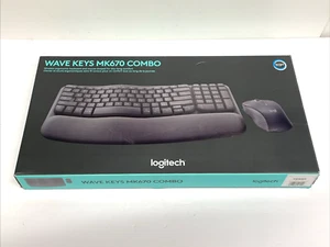 Logitech Wave Keys MK670 Wireless Keyboard Ergonomic Bluetooth Only (No Mouse) - Picture 1 of 7