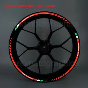 Adesivi Cerchi Decalcomania Ruota Riflettente Panigale 1299 899 V4 Strisce - Foto 1 di 8