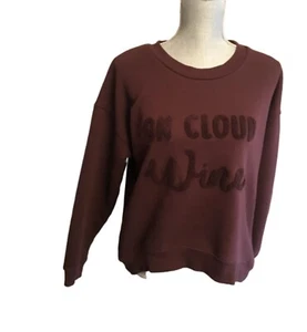 GREEN TEA WOMEN'S STATEMENT SWEATSHIRT “ON CLOUD WINE”, BURGUNDY RED, SMALL - Picture 1 of 4
