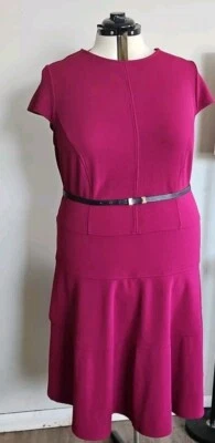 Vestido tejido manga corta cintura caída 20W Sharagrano para mujer  Foto 1 de 4