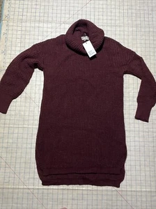 Berretti Burgundy Wool Blend Sweater Dress Cowl Neck LS Women’s Sz S NEW - Picture 1 of 8