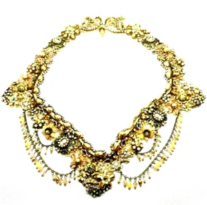 Michal Negrin Multicolor Kristalle Stoff Halskette oder Kopfschmuck. - Bild 1 von 12