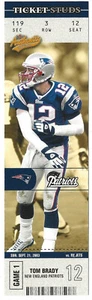 TOM BRADY - QB Patriots - 2003 Fleer Authentix Ticket Studs 2 of 15 TS (1118a) - Picture 1 of 3