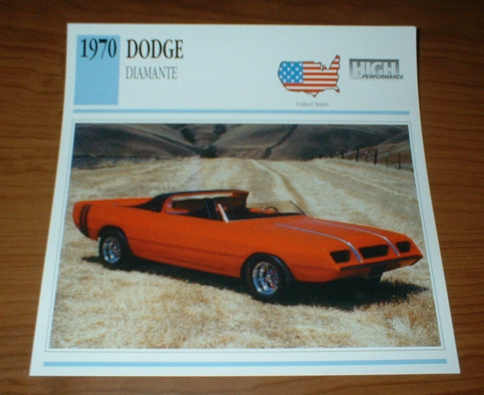 Dodge Diamante Concept 1970 hoja de especificaciones de información 70 426 Hemi Prototype Challenger★★ Foto 1 de 1