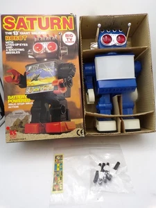 Vintage 1980's Kamco Battery Operated 13" Saturn TV Missile Firing Robot NMIB - Picture 1 of 9