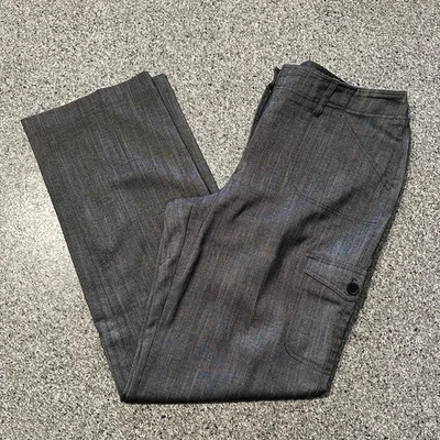 Peter Nygard Pants Womens 12 34x32 High Rise Straight Trouser Grey Cargo Pockets - Image 1 of 4