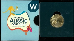 2019 Great Aussie Coin Hunt Last Weet-Bix Bronze $1 W Mark Coin - Card in Sleave - Bild 1 von 2