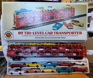 HO Bachmann ATSF Santa Fe 89' Tri-Level Car Transporter #46002 - Picture 1 of 20