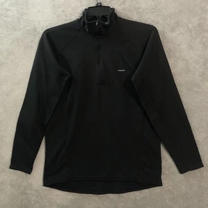 Vintage Patagonia Capilene Mens Sweater Large Black 1/4 Zip Long Sleeve - Picture 1 of 12