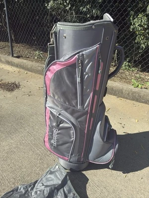 Bolsa de carrito de golf Slazenger para mujer - parte superior de 14 vías - gris/rosa Foto 1 de 4