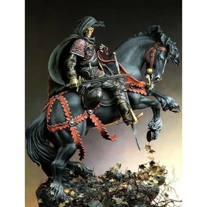 1/24 75mm Resin Model Kit Roaming Medieval Knight XV century Horseman Unpainted - Picture 1 of 1