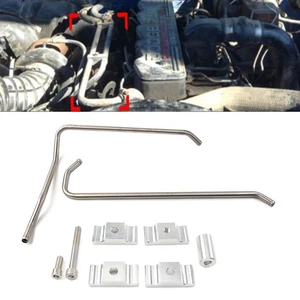 Stainless Heater Lines + Clamps Kit Fit Dodge 1989-1998 Vehicles With 12V Engine - Picture 1 of 11