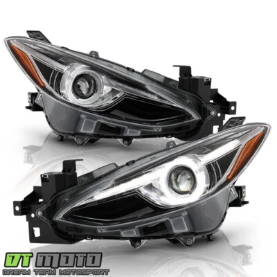2014 2015 2016 Mazda 3 Halogen LED Tube Upgrade Projector Headlights Headlamps - Image 1 of 4