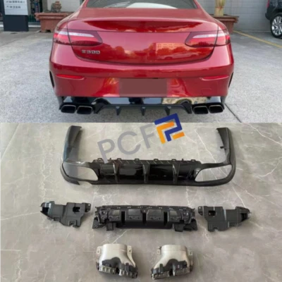 2016-22 For Benz E-class Coupe C238 Black Rear Bumper Diffuser Lip Spoiler 4 Out - Image 1 of 4