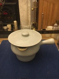 Denby Langley Lidded Saucepan-Grey/Peach Double Pourer (Similar Peasant Ware) - Picture 1 of 9