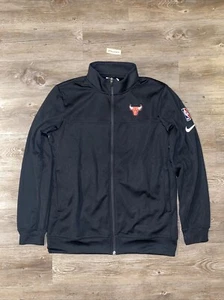 NIKE NBA CHICAGO BULLS TEAM ISSUE ZIP-UP JACKET SZ MEDIUM DA8418-010 BLACK NEW - Picture 1 of 5