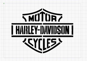 Harley Davidson Stencil Art, aerografo artigianale foglio Mylar, garage, maiale, moto - Foto 1 di 1